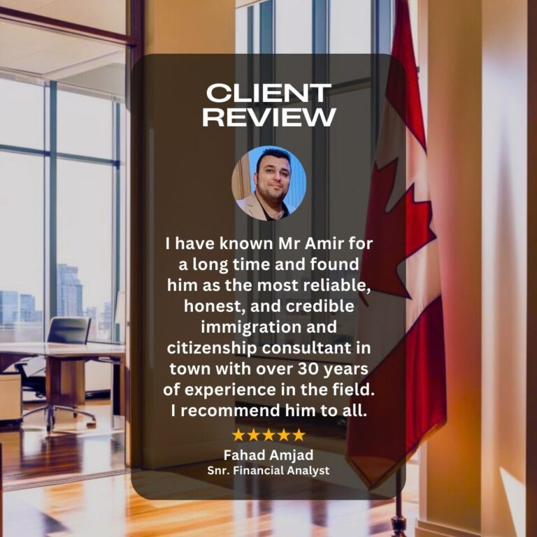 Amir Ismail Licensed Immigration Consultant reviews