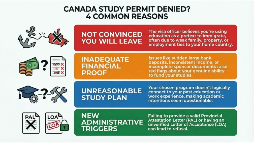 Common Canadian Student Visa Rejection Reasons