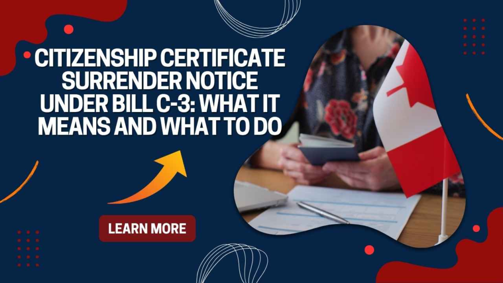 citizenship certificate surrender notice
