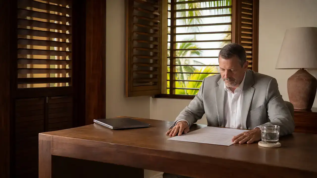 Investor reviewing documents for a St Kitts and Nevis citizenship by investment application