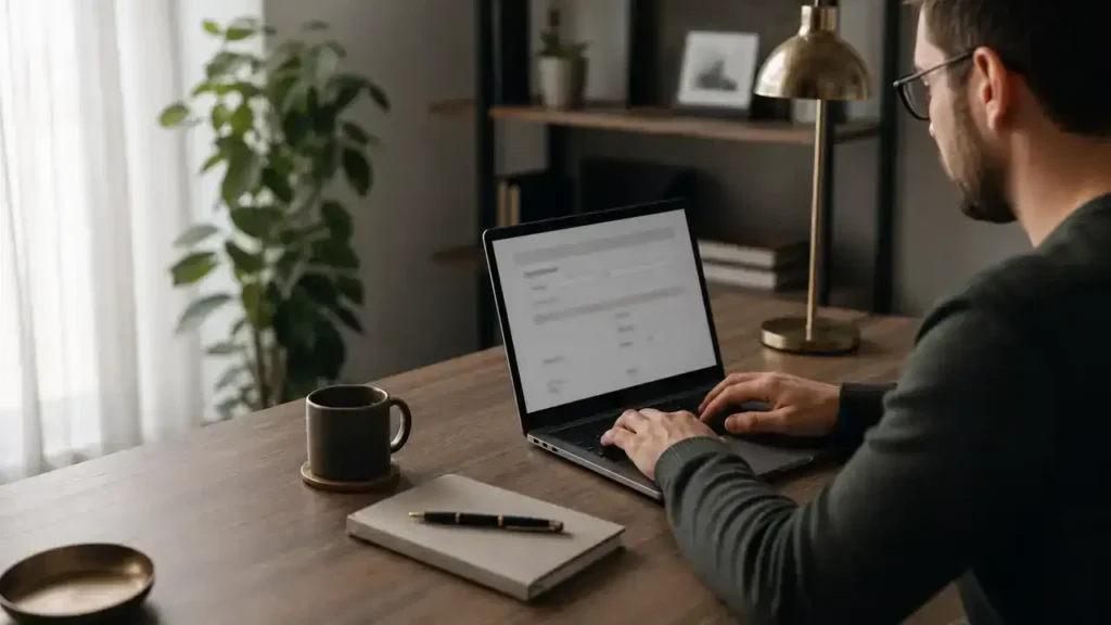Person entering answers for the AAIP points calculator
