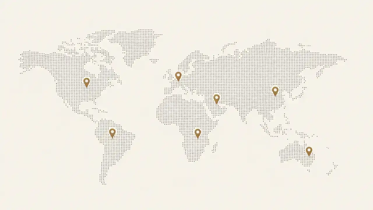 World map of immigration and residence programs by destination