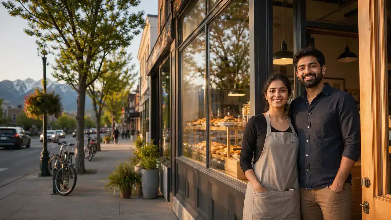 Young couple running a Calgary bakery-cafe after the Alberta Graduate Entrepreneur Stream