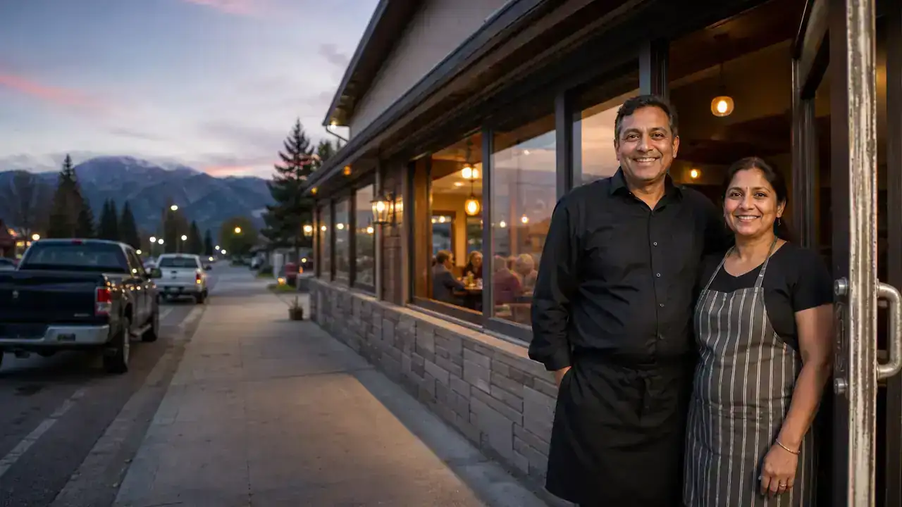 Couple running a family diner in a small Alberta town after the Rural Entrepreneur Stream