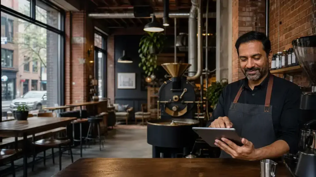 Business owner in a Vancouver coffee roastery considering BC PNP entrepreneur immigration