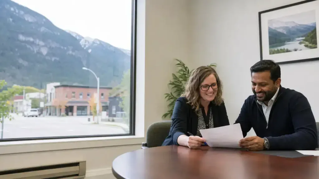 Entrepreneur meeting a BC community contact during the BC PNP Regional Stream exploratory visit