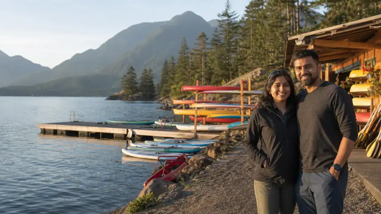 Couple running a lakeside kayak rental business in BC under the Regional Stream