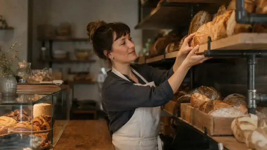 Small business owner in a Canadian bakery