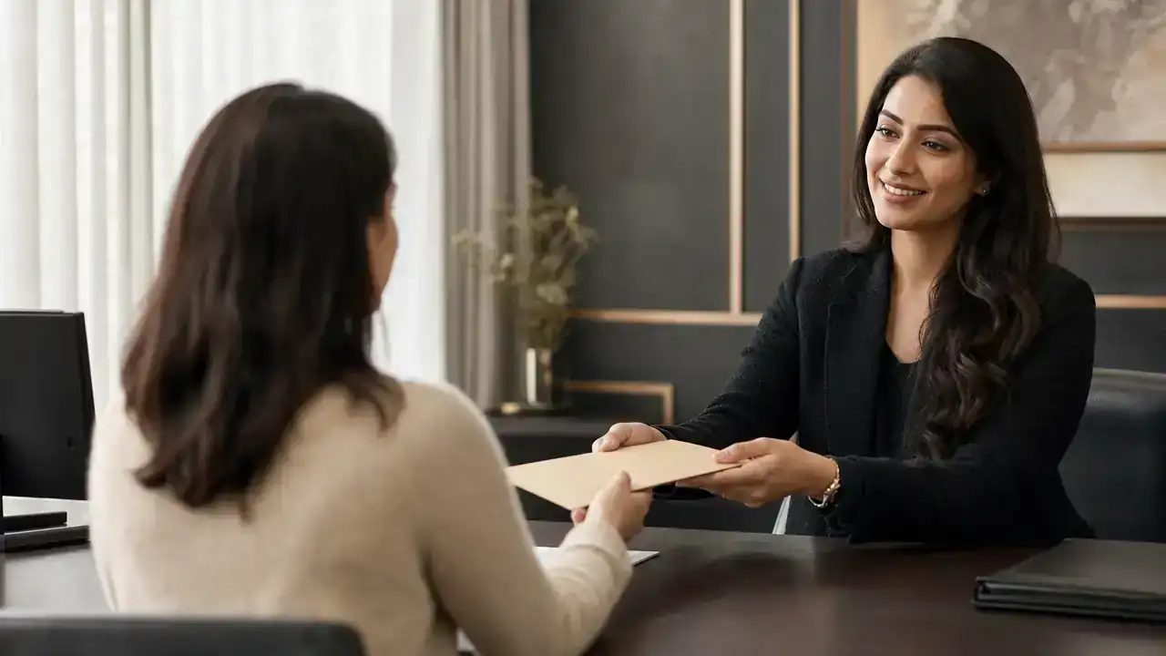 Person receiving a bank letter for Express Entry proof of funds