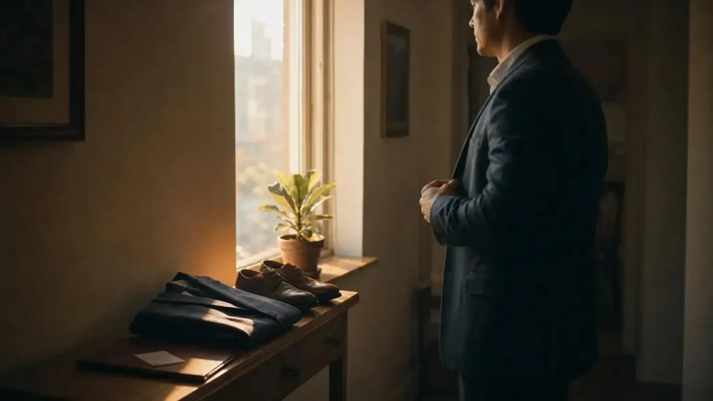 Person getting ready for a citizenship ceremony