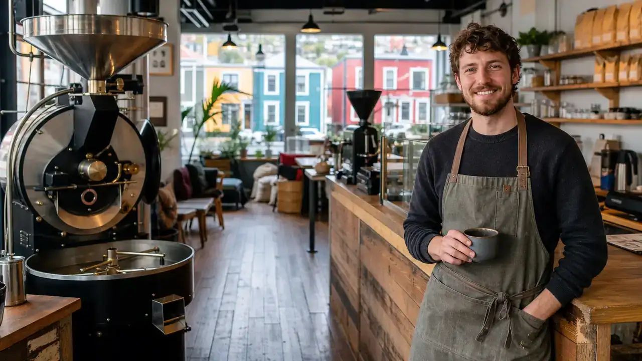 Graduate entrepreneur in a St. Johns Newfoundland coffee roastery under the International Graduate Entrepreneur category