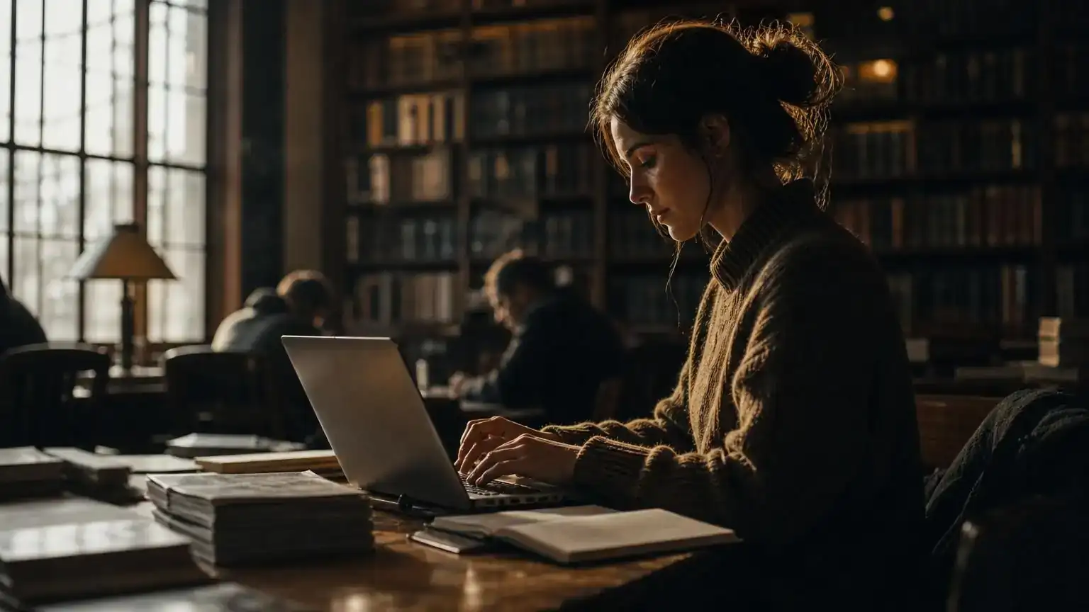 Woman applying online for an open work permit