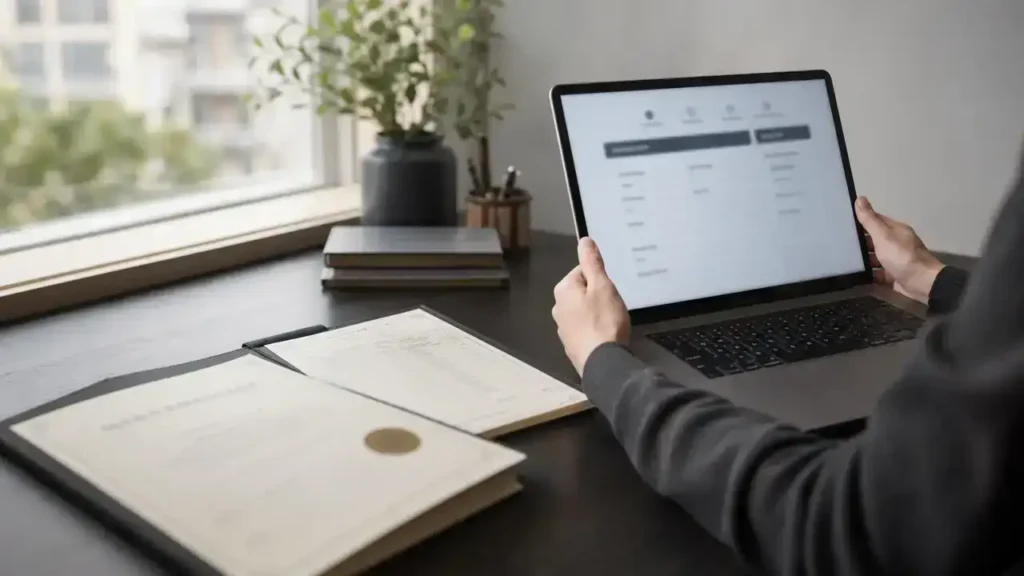 Person applying online for a WES ECA with a diploma and transcript