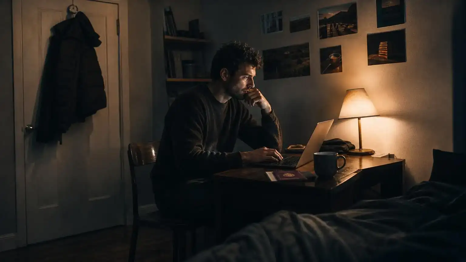 Man applying online for a Canadian work permit